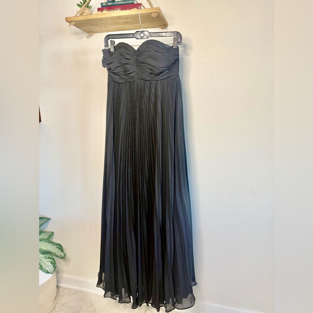 Pleated Corseted Black Strapless Long Gown/Dress NWT gorgeous